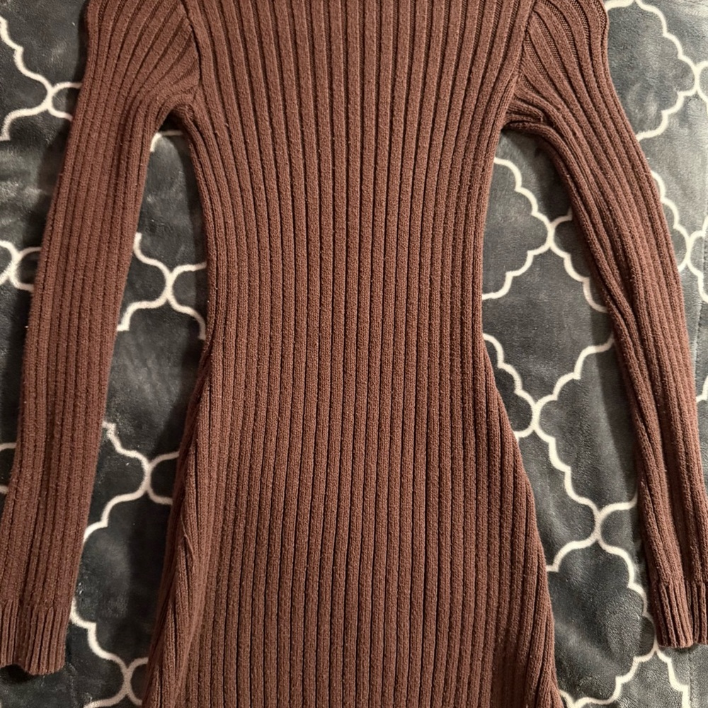 Hollister Chocolate Ribbed Knit Dress
